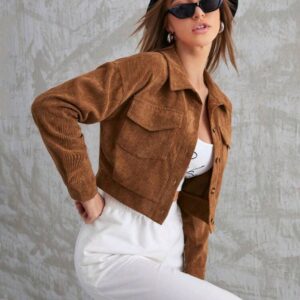 JB Corduroy brown jacket crop L